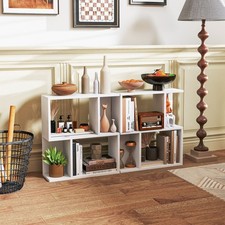 3-Tier Bookshelf Display Shelf for Small Space Freestanding End Table White