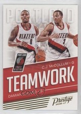 2016-17 Panini Prestige Teamwork Damian Lillard CJ McCollum #28 02cy