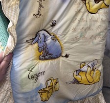 Vintage Classic Winnie The Pooh Crown Crafts Crib Quilt Comforter Gingham Y2K