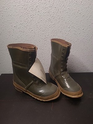 Vintage Hodgman Boat Rain Boots Mens 9 Boating Fishing Insulated NOS No Laces