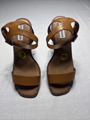 Steve Madden Women Ankle Shoes 9M Brown Strappy Buckle Wedge Sandals Open Toe