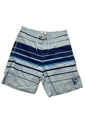 Mickey Mouse Disney Board Shorts Men's Large Blue Striped Surf Swim Trunks