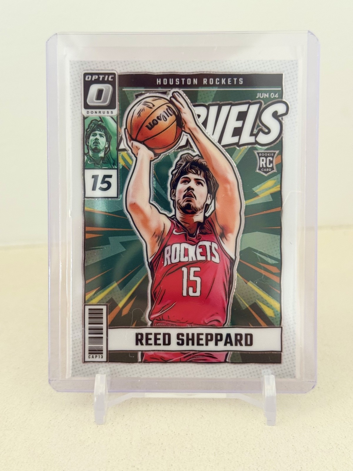2024-25 Donruss Optic #4 Reed Sheppard Net Marvels Base RC ROCKETS