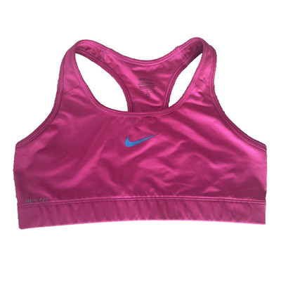 Nike Sports Bra Dri-Fit Women s Size UK 4 XXS Gym Athletic Racerback Indy Pink .