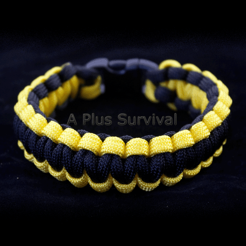 Gelb & Schwarz - Paracord Notfall Überleben Seil Armband - Made in USA - Bild 1 von 2