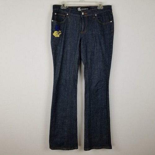 ROCAWEAR embroidered floral dark denim blue jeans size 9 juniors - 第 1/9 張圖片