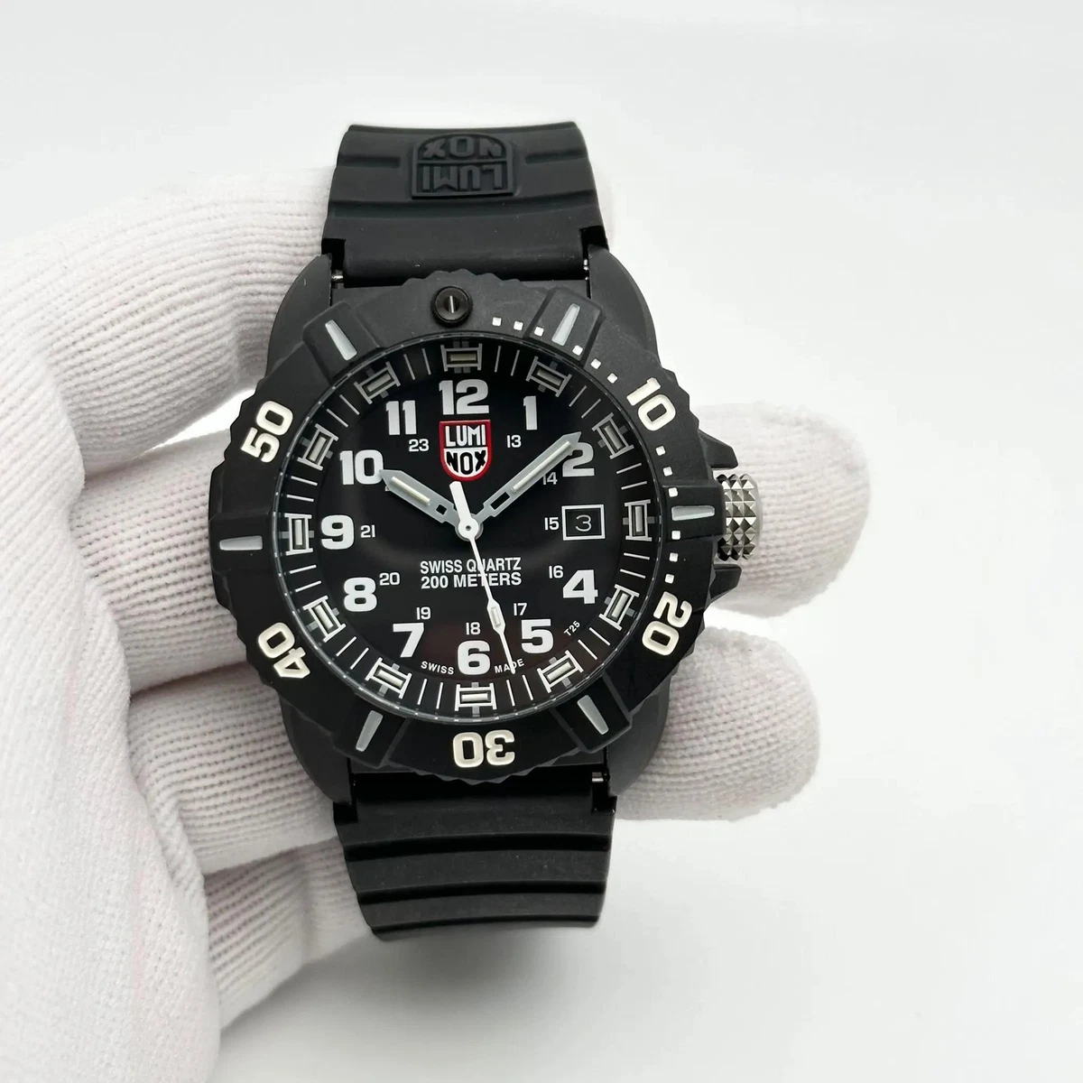 Luminox Coronado 44mm Series 3020 Carbon Black Dial Quartz Mens Watch eBay