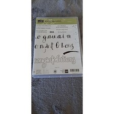 Stampin' Up RETIRED Used Amazing Congratulations Photopolymer Stamp Set Crafts
