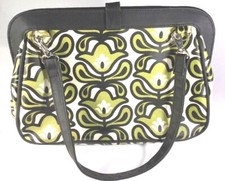Petunia Pickle Bottom Purse Black/cream/green Crewel Detail Dancing In Dublin