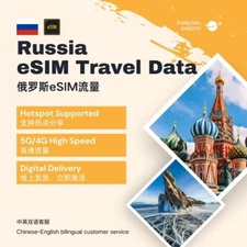 Russia Travel eSIM Data Plan | 1-5GB | 7-30 Days | High Speed, No Roaming Fee!