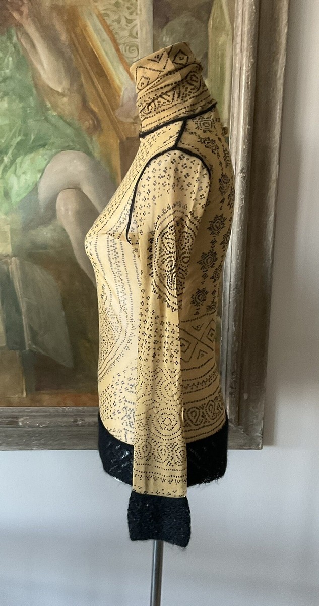 Vintage JEAN PAUL GAULTIER Mesh Fuzzi Gold+Black Long Sleeve Vintage JEAN PAUL GAULTIER Mesh Fuzzi Gold+Black Long Sleeve