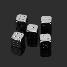 5 PCS Metal Dice Standard Six Sided Decider Board Game Acessorios 13mm Dice