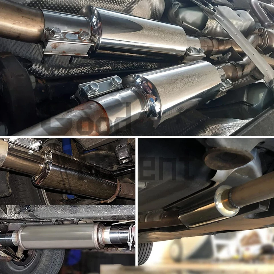 Tubo de escape silenciador resonador acero inoxidable 16" para Volkswagen VW Golf GTI 3" Foto 3 de 4