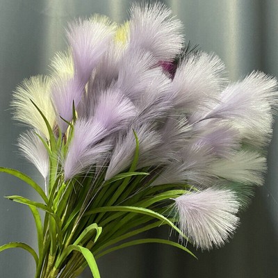Artificial Reeds Fake Pampas Grass Flower Bunch for Wedding Home Bouquet Decor