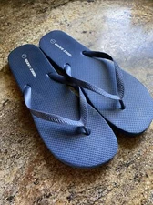 Wave Zone Mens Sz L 11-12 Blue Rubber Flip Flop Beach Thong Sandal Foam