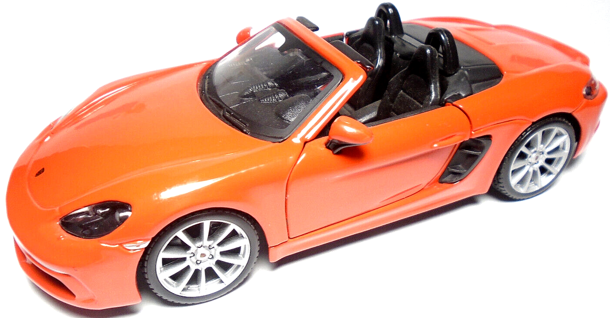 CARSON ポルシェ　Boxter BURAGO PORSCHE 718 BOXTER CONVERTIBLE ORANGE 1:24 DIECAST 7 1/8