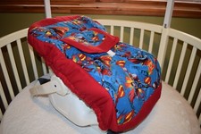 INFANT CAR SEAT CARRIER COVER M/W SUPERMAN FABRIC