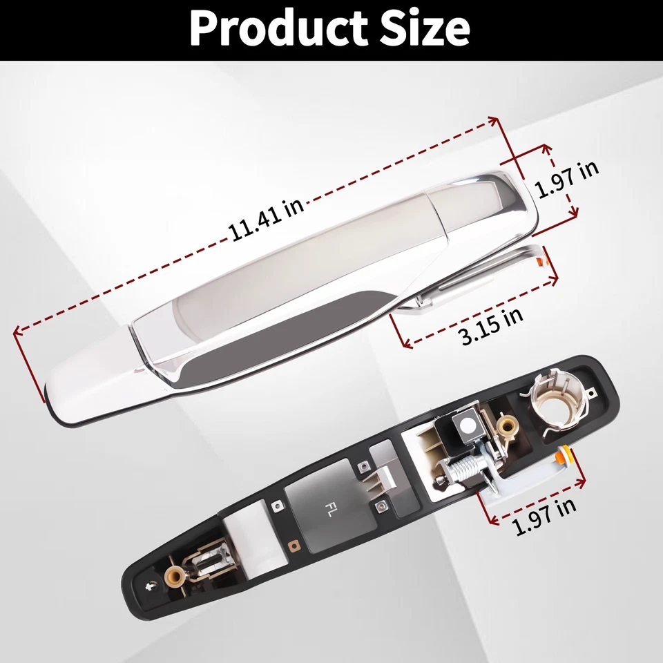 Manija de puerta exterior cromada 4 piezas para Chevrolet GMC Cadillac 2007-2014 20828238 Foto 4 de 4