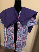 Scrubs Med-Thread Womens V-Neck 5-Snap 2-Pocket Scrub Top Multi-Color
