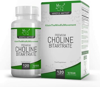 Cholinbitartrat | 120 700mg hochfeste Kapseln | Gehirn & Leber Gesundheit
