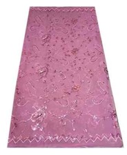 Heavy Pink Vintage Dupatta Georgette Embroidered Long Stole Wrap scarf Hijab