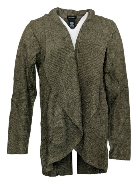 Womens Max & MIA Olive Green Essential Travel Cardigan Sweater Large L for sale online | eBay