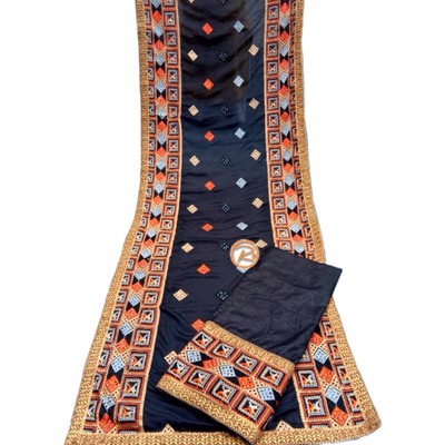 black phulkari suit