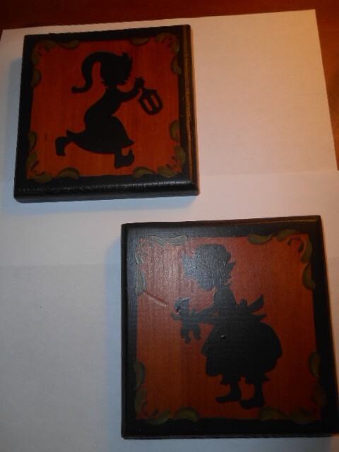 RARE Vint.1983 Set SILHOUETTES(ALICE POTTER Stroudsburg,PA.FOLK ART) Init./Dated