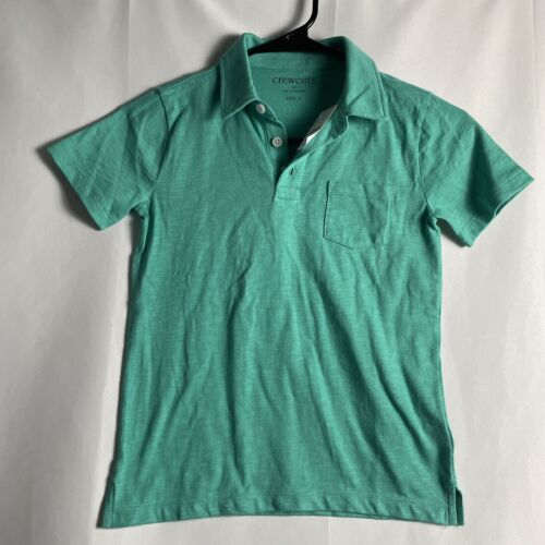 NWT J CREW Crewcuts S Kids Polo Green Teal Cotton Spring Summer Back to School