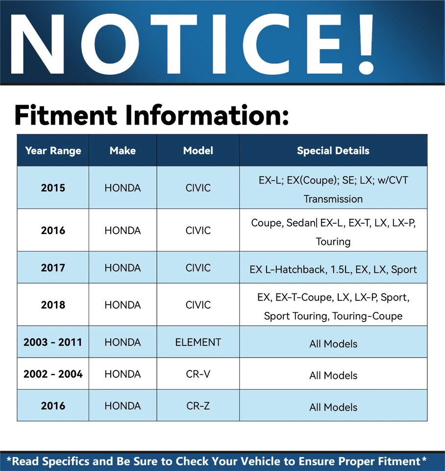 Pastillas de rotores de freno delanteros de 11,10" (282 mm) para Honda Civic Accord Element Acura ILX Foto 4 de 4