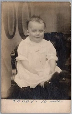 Baby Boy Teddy 16 Months Old RPPC Real Photo Postcard C726