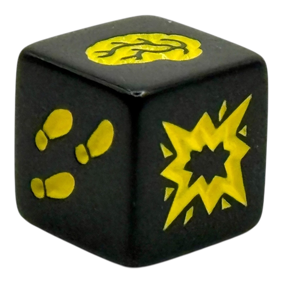 Zombie Dice Individual Replacement Black 6-Side Die in Yellow