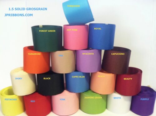 1.5 GROSGRAIN RIBBON- 45 COLORS- 1-2 YARDs - Picture 1 of 2