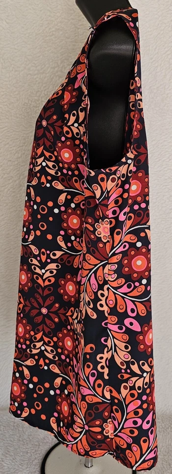 Merona Womens Shirt Top Blouse Size XL X Large Black White Orange Red Floral - Image 4 of 4