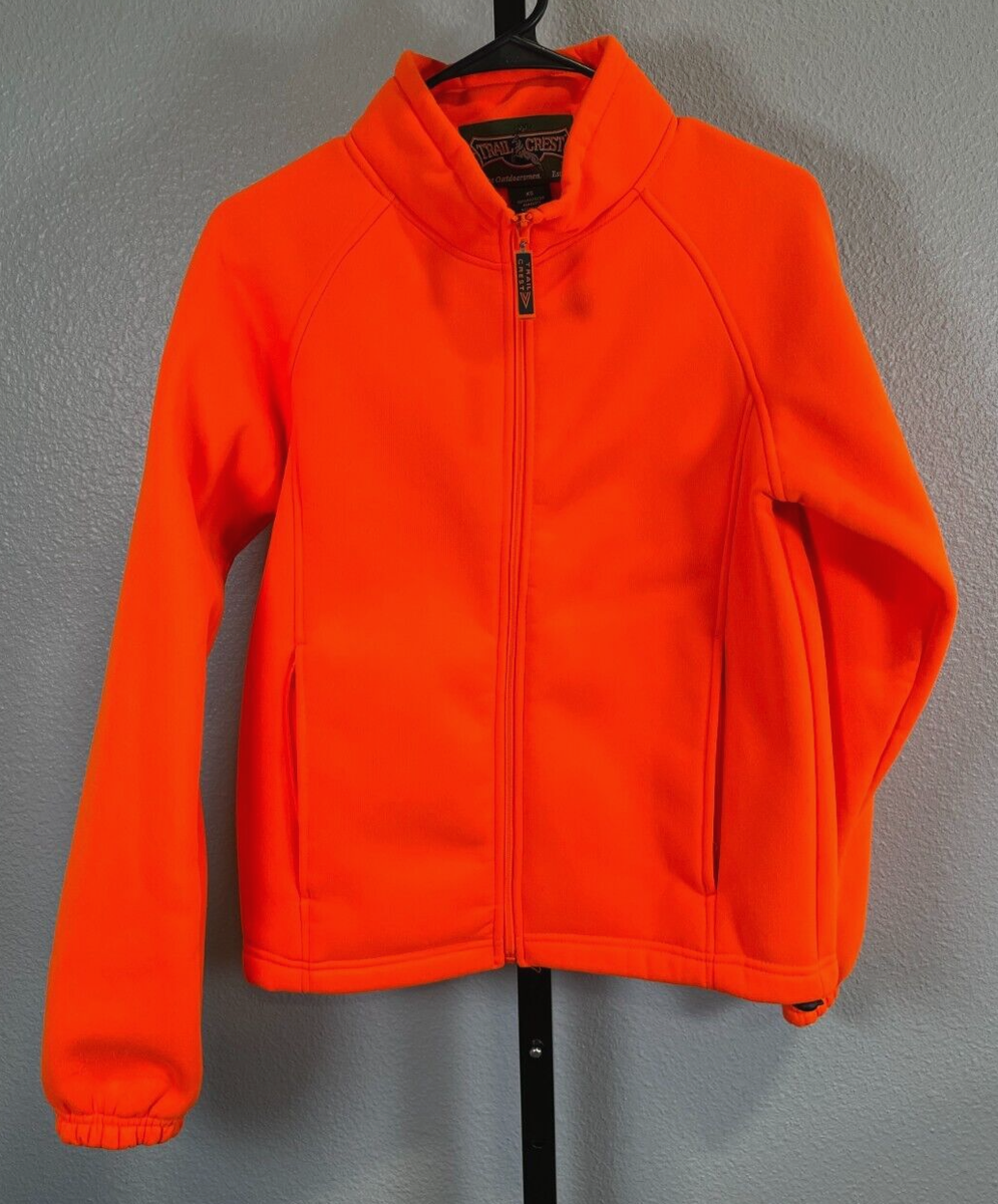 TrailCrest Womens Safety Blaze Orange Full Zip Jacket Hunting Size