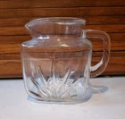 Vintage Federal Glass Square Pitcher Star Starburst Juice Water Milk Lemonade