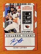 2020 Contenders Draft #130 Jake Luton Oregon St Jags Rookie QB Auto Lot C