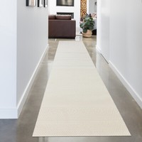 Recycle Wohnzimmerteppich Mit Hoch-Tief Effekt Muster • Weich • Creme