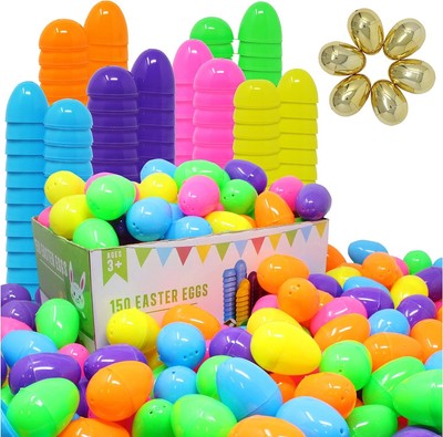 2.3'' Easter Eggs, 6 Golden Eggs for Filling Specific Treats Easter Theme Party