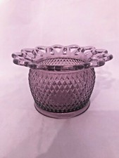 vintage IMPERIAL GLASS amethyst lace edge diamond point candy dish purple