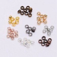 1000pcs Brass Round 3.0mm Cord Crimp End Beads DIY Jewelry Free Shipping