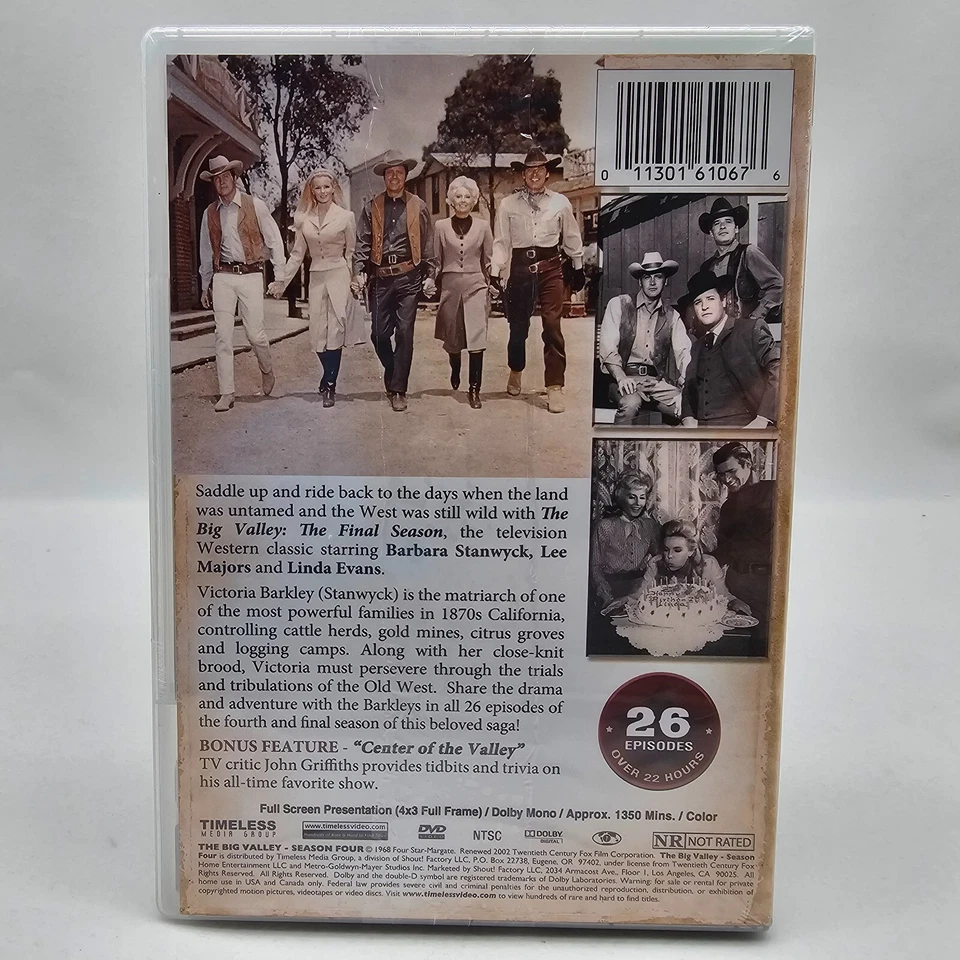 The Big Valley: Season Four FINAL SEASON (DVD, 1968) 26 Episodes 22 Hours Color - Image 3 of 4