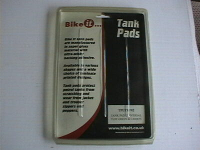 BIKEIT GREEN & CARBON YELLOW & CARBON MOTORRAD STICK-ON TANK PROTECTOR PAD