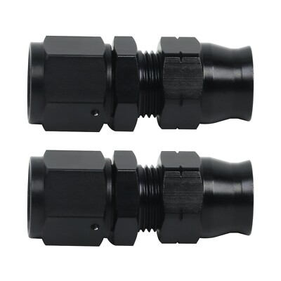 LokoCar 6AN Female Flare to 3/8 Compression Hardline Fitting Aluminum Black 2Pcs
