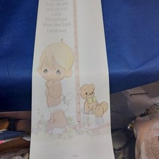 Vintage Precious Moments By Enesco Children's Canvas Growth Chart To 36" EUC