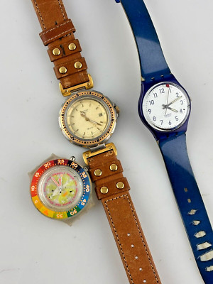 Konvolut 3 Uhren nicht funktionsfähig Unisex Quarz Analog für Ersatzteile Reparaturen