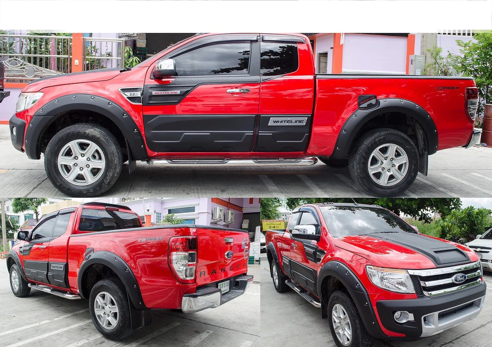 Fender Flares Wheel + Nut Matte Black 6" Off-Road Fit Ford Ranger T6 Cab 12 - 15 - Image 2 of 3