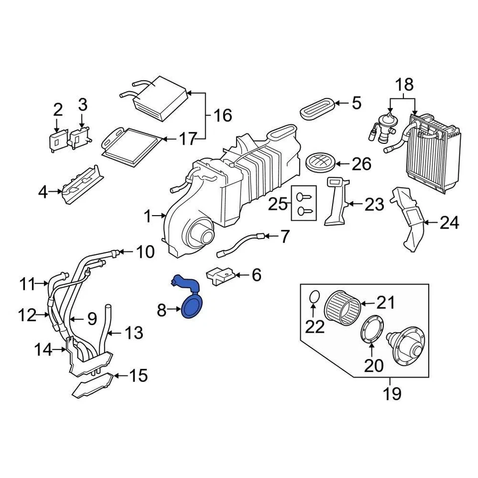 For Ford Explorer 1995-2010 Ford F5TZ19A786A A/C Evaporator Drain Foto 3 de 4