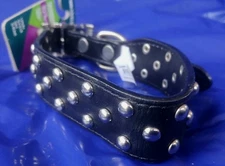 NWT DOGCollarStudded Fashion BlackMedium.Neck Size:12.5-16in-Vibrant Life SP036