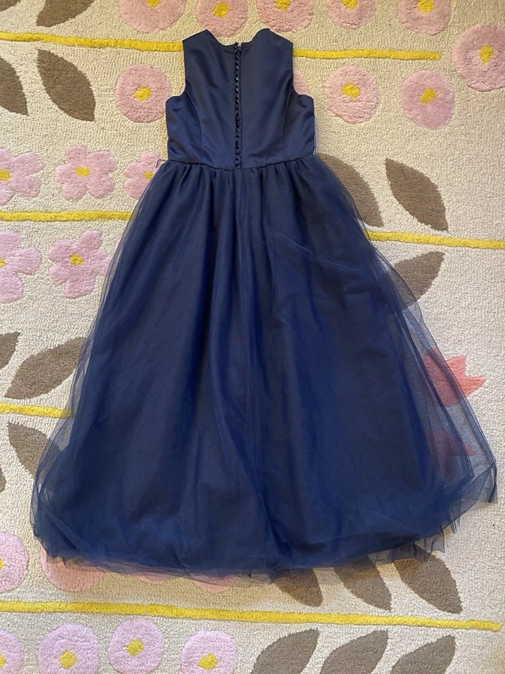 Vestido de novia David’s azul marino para niña - talla 8 Foto 4 de 4